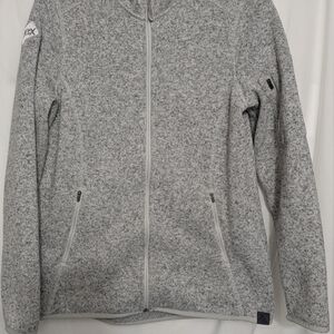 L.L.Bean Women’s Gray Full Zip Fleece Jacket Medium Zip Pockets